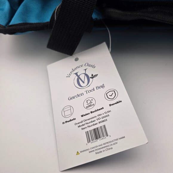 Verdance Oasis Blue Canvas Water‎ Resistant Garden Tool Bag 19 x 12.5 in - NEW - Picture 7 of 7